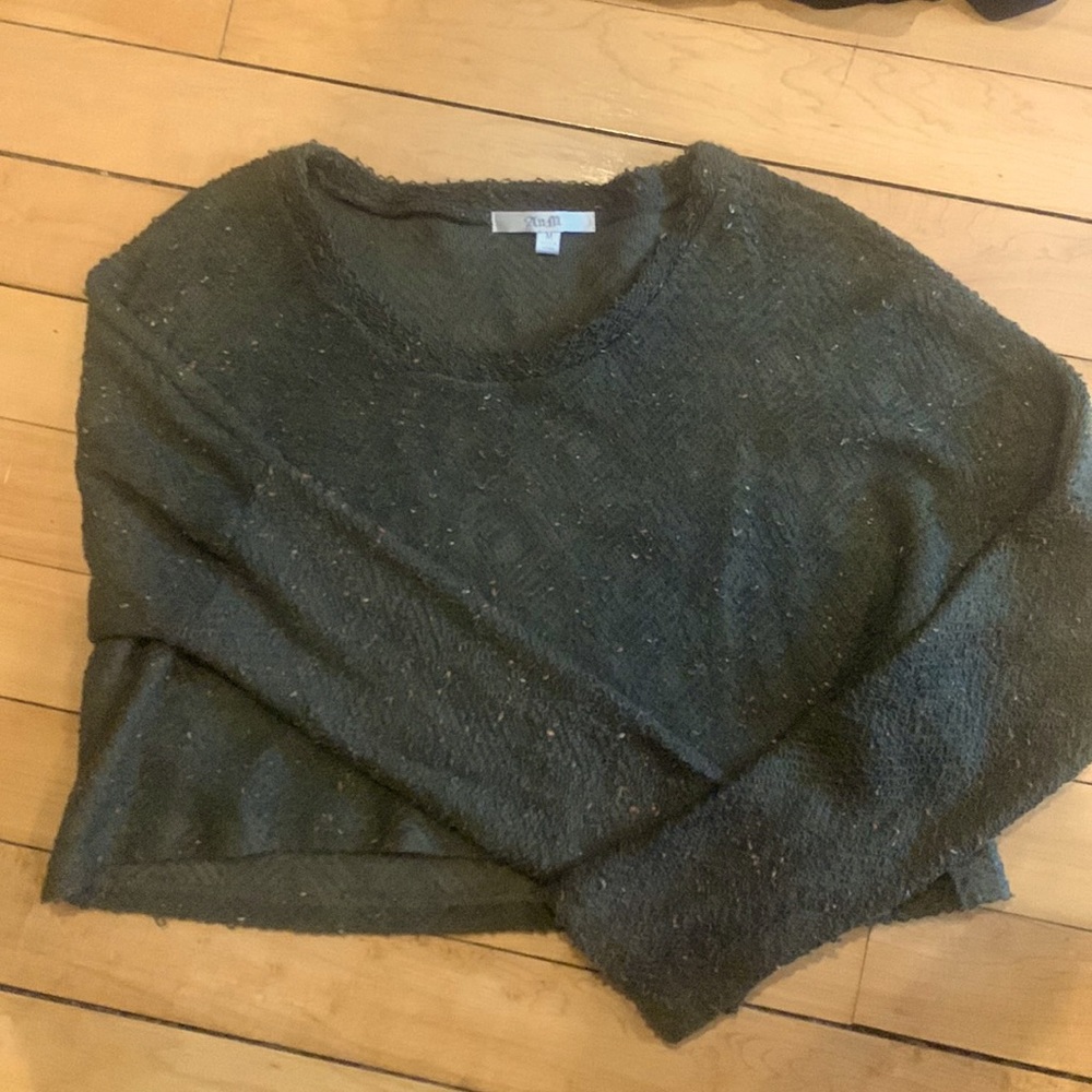 Green Cropped Sweater